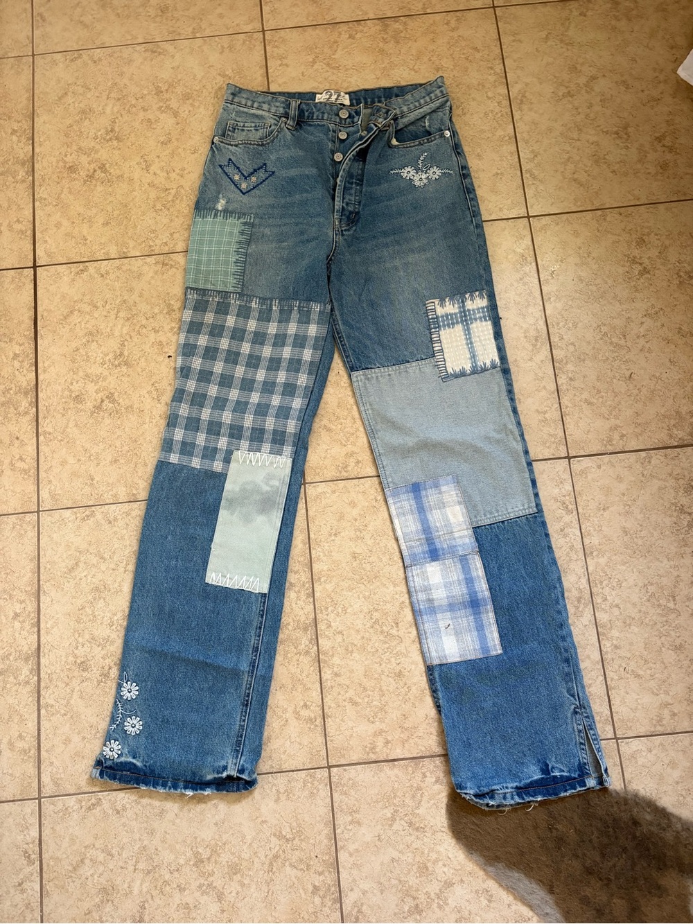 Free People Patchwork Denim Jeans - Women